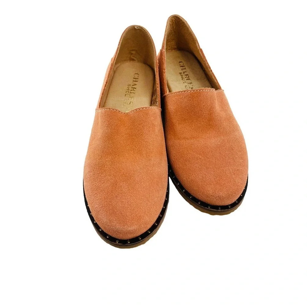 Charleston Shoe CO. Suede Alton Loafer Slip On Salmon Women's US 5 EU 36